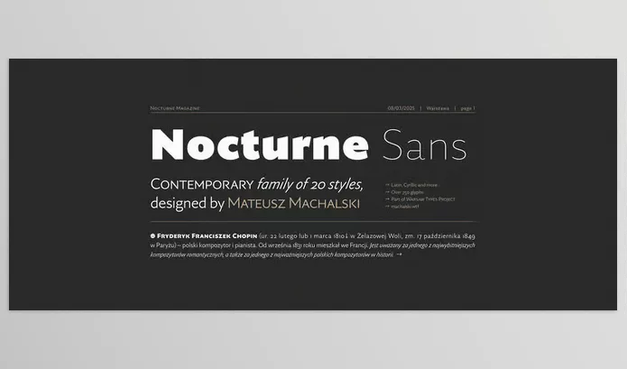 Font – Nocturne Sans Font Family by Machalski – Download