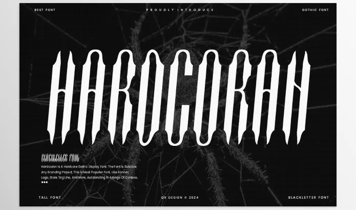 Font – Hardcoran Artdeco and Blackletter by QR Design Studio – Download