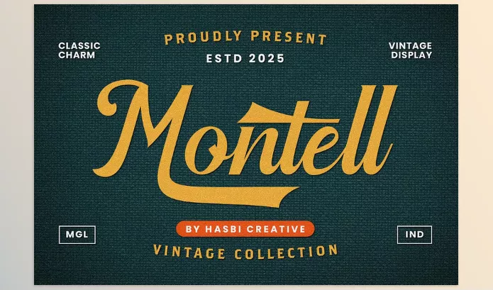 Font – Montell Vintage Script by Hasbi Creative – Download