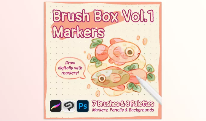 Plugin – Brush Box Vol.1 Markers Pencils and Palettes by Olguioo – Download