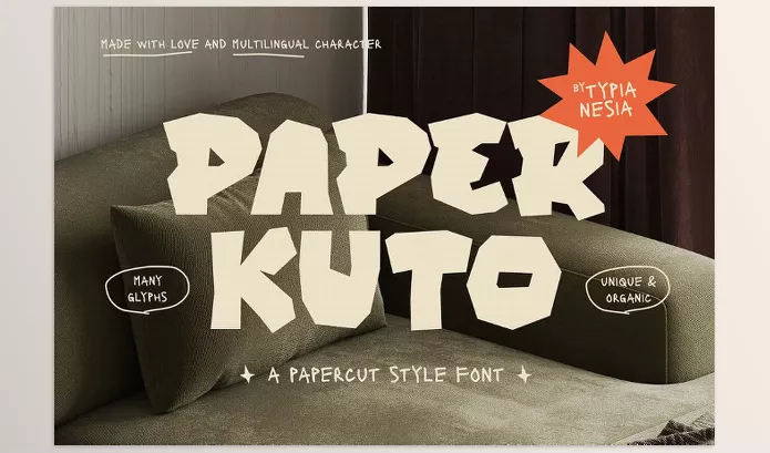 Font – Paper Kuto Papercut Style Font by Typia Nesia – Download