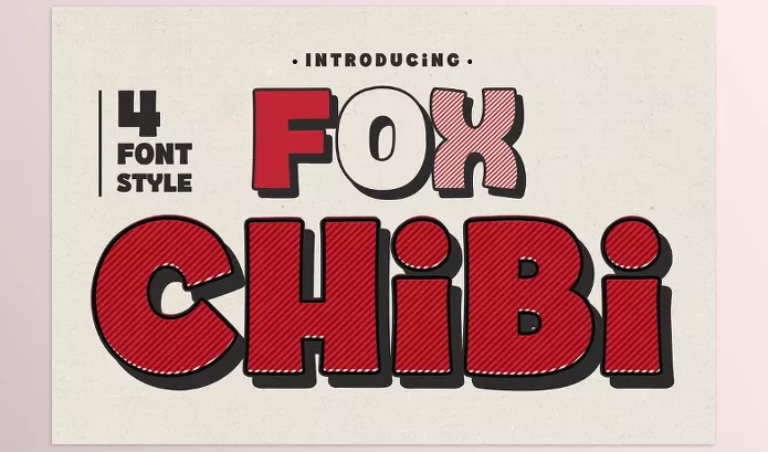 Font – Fox Chibi 4 Font Styles by Fox7 (Rattana) – Download