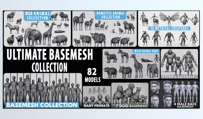 Blender Addon – Ultimate Basemesh Collection by Tashi – Download