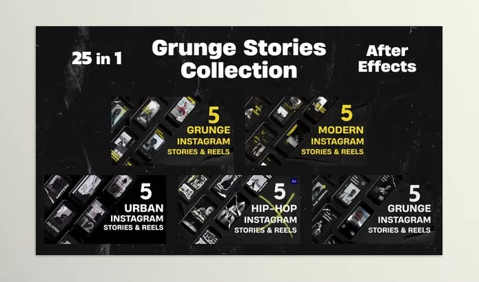 Asset – Grunge Instagram Stories Collection 25in1 by AlexHilMotion – Download 57843692
