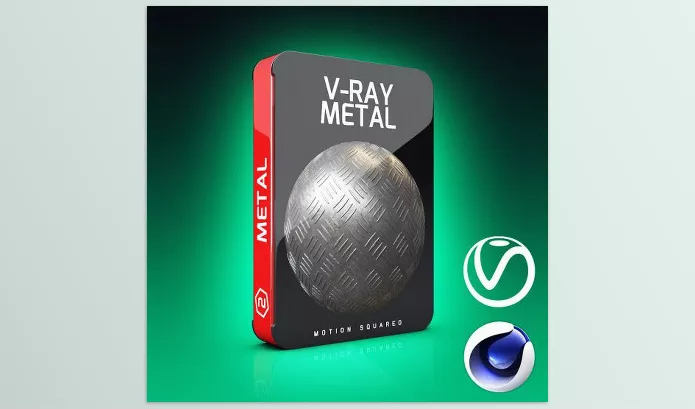C4D Asset – V-Ray Metal Texture Pack for Cinema 4D by Motion Squared – Download