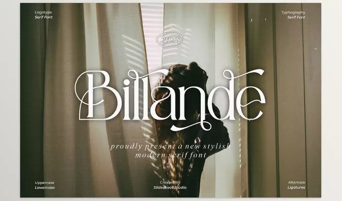 Font – Billande Stylish Serif Font by Slide Shoot – Download