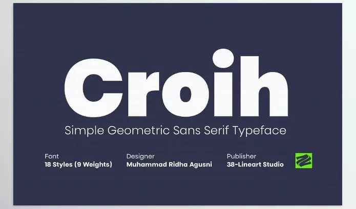Font – Croih Simple Geometric Sans Serif by Ridha-38.lineart – Download