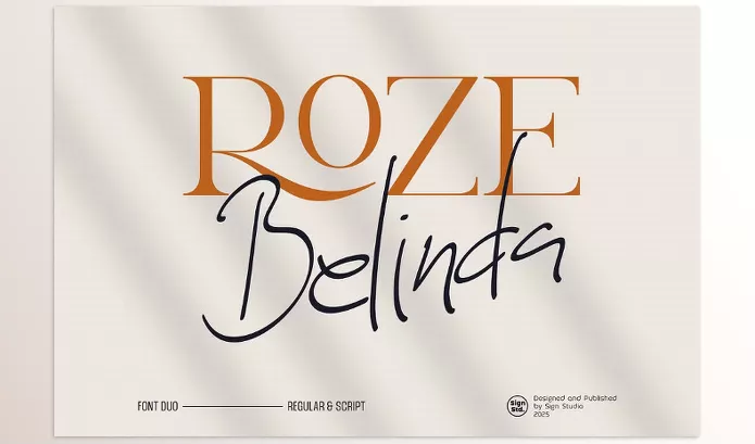 Font – Roze Belinda Display Font Duo by Sign Studio – Download