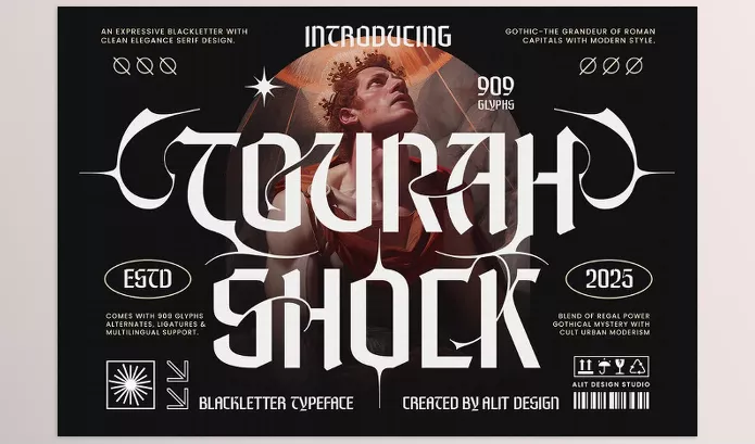 Font – Tourah Shock Typeface by alit design – Download