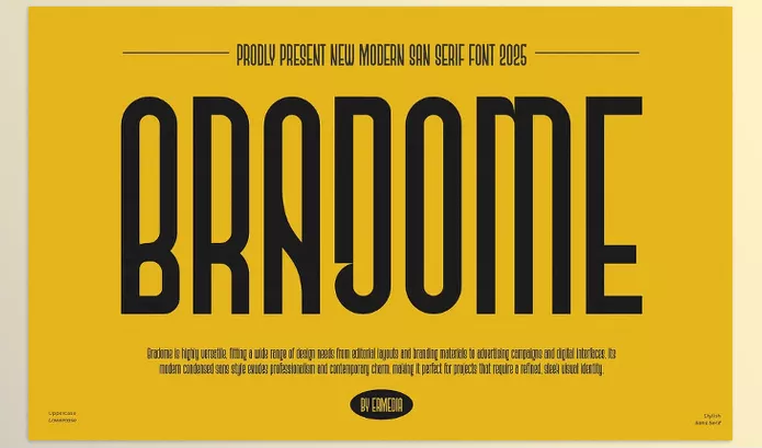 Font – Bradome Modern Tall Sans Serif by Ermedia Studio – Download