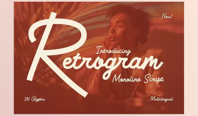 Font – Retrogram Vintage Monoline Script by HipFonts – Download
