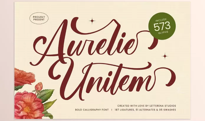 Font – Aurelie Unitem Bold Calligraphy Font by Letterena Studios Script – Download