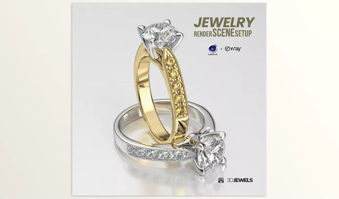 C4D Asset – Jewelry 3D Rendering Scene Setup by Artstation – Download