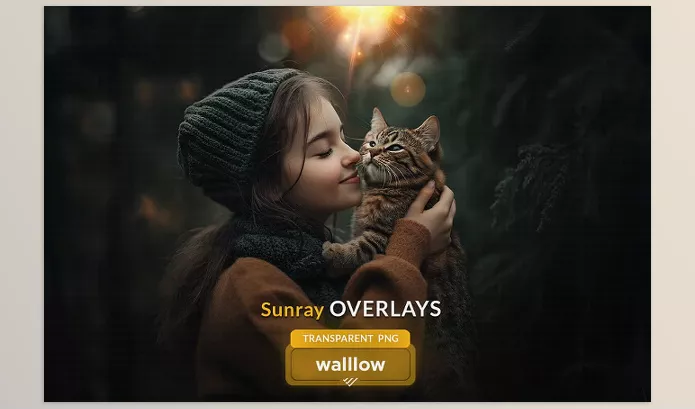 Photoshop Plugin – Sunrays transparent PNG overlays by Walllow Creatives – Download