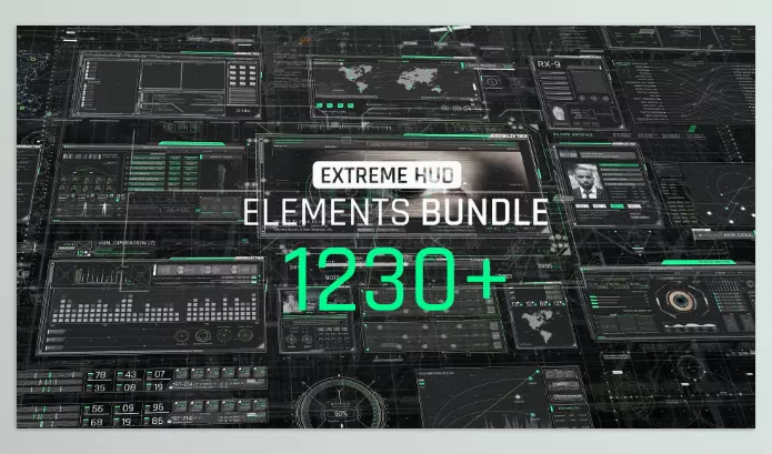 Project – Extreme HUD Elements Bundle 1200+ For Premiere Pro by Themilamax – Download 44659749