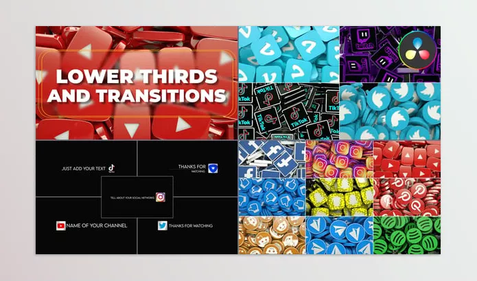 Resolve Tool – Social Media Lower Thirds And Transitions for Davinci Resolve by LikeThisMotion – Download 55804318