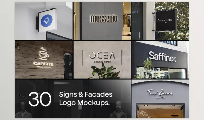 Photoshop Plugin – 30 Signs and Facade Logo Mockups by Asylab – Download