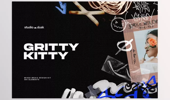 Photoshop Plugin – Gritty Kitty Grunge design kit by Studio Dusk – Download