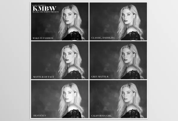 Lightroom Preset – Kara Marie’s Badass B+W Lightroom Preset Collection by The Portrait Masters – Download