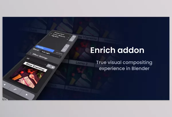 Blender Addon – Enrich – Addon For True Visual Compositing by Akash Hamirwasia – Download