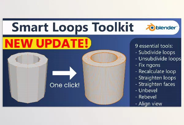 Blender Addon – Smart Loops Toolkit by Pawel Wilczewski – Download