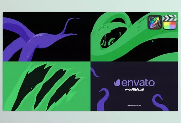 FCP Template – Anime Tentacles Logo Opener for FCPX by BoxOfMotion – Download 50823956