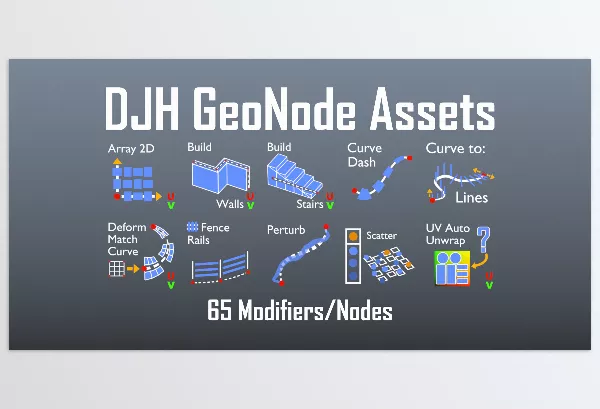 Blender Addon – Djh Geometry Node Assets by Daniel Hickox – Download