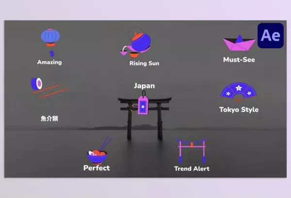 Project – Japan Style Icons And Titles for After Effects by Explainme – Download 52120395