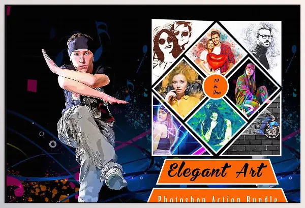 Photoshop Plugin – Elegant Art Photoshop Action Bundle by Studio Retouch – Download