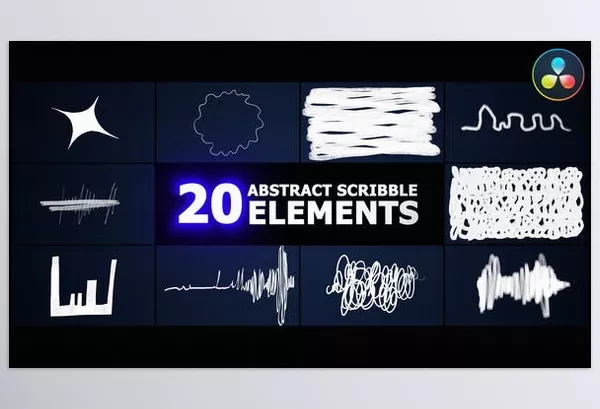 Resolve Tool – Abstract Scribble Elements DaVinci Resolve by FlashFXbox – Download 53327364