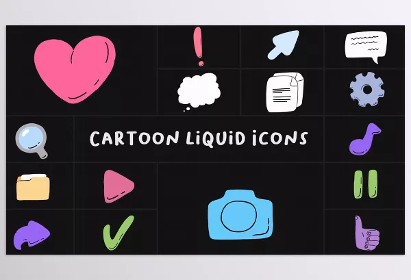 Project – Cartoon Liquid Icons for After Effects by 2DFXAnimation – Download 54333158