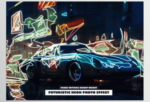 Photoshop Plugin – Futuristic Neon Photo Effect by dokudokunomi – Download