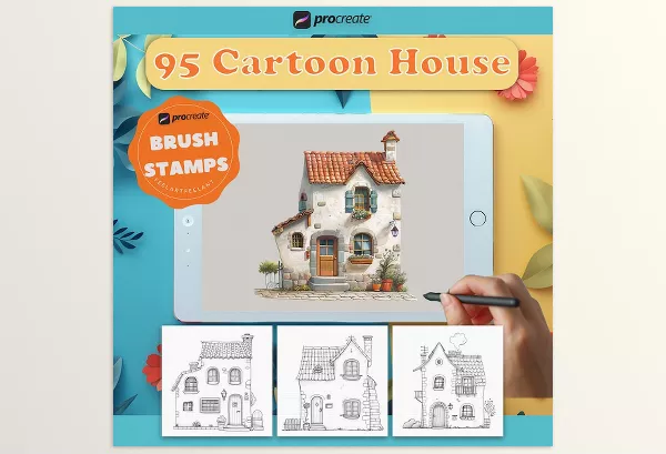 Photoshop Plugin – Cartoon House, 95 Procreate Stamps by Etsy – Download