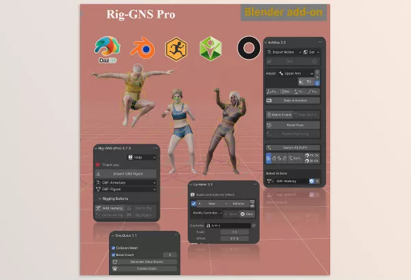 Blender Addon – Rig-GNS (Pro) by Shamsu Ddin – Download