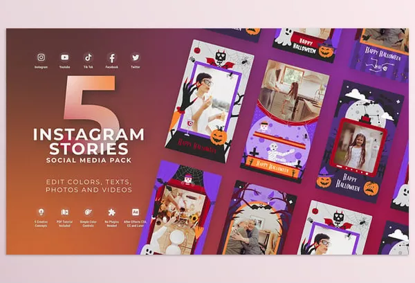 Project – Halloween Party Instagram Vertical Stories MOGRT Premiere Pro by lifemotion2d – Download 54321972