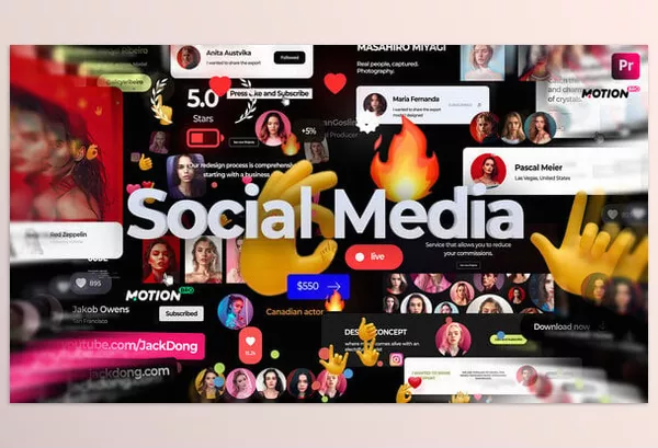 Motion Template – Social Media Graphics Pack for Premiere Pro by Pixrate – Download 49300033