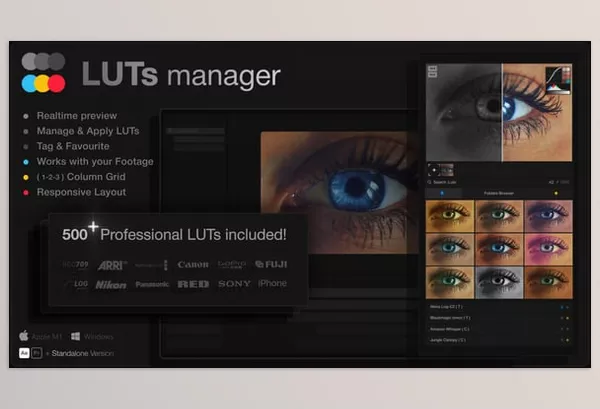 LUT Pack – LUTs Manager Real-Time Bulk Previews Tool by xFxDesigns – Download 55741724