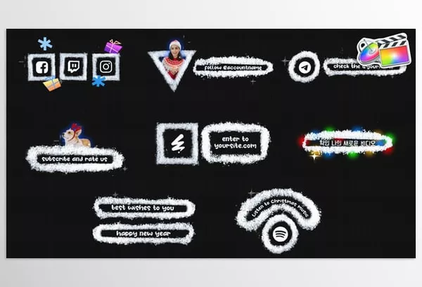 FCP Template – Stop Motion Snow Social Media Lower Thirds FCPX by SweetsBox – Download 55823359