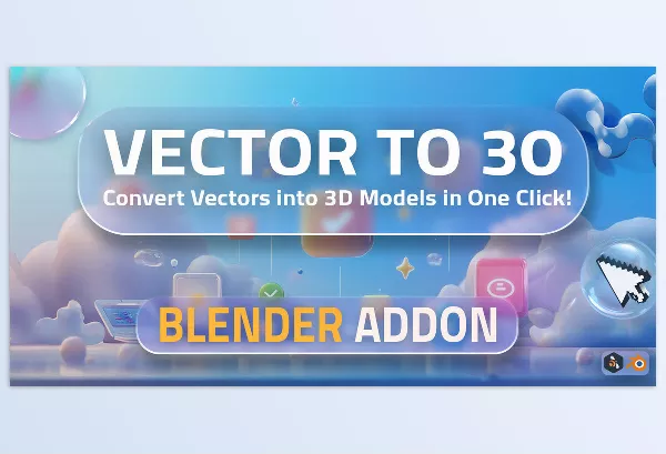 Blender Addon – Vector to 3D by Blender Procedural – Download