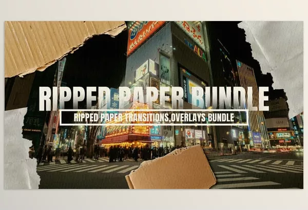 Asset – Ripped Paper Transitions and Overlays Bundle by Blur-Studio – Download 57201221