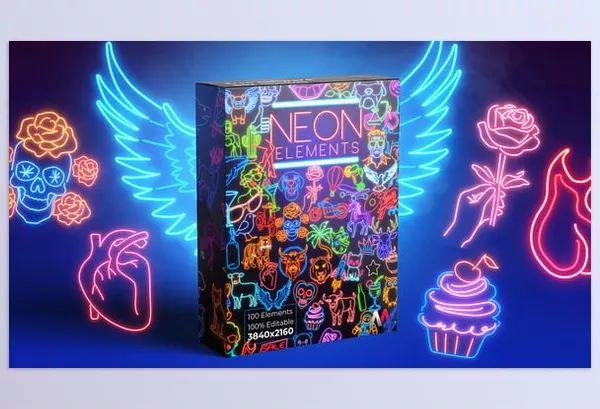 Asset – 100 Neon Elements V2 by mixmedia87 – Download 47613425