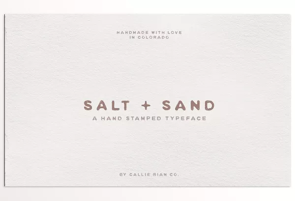 Font – Salt And Sand Stamped Typeface by Callie Rian & Co. – Download