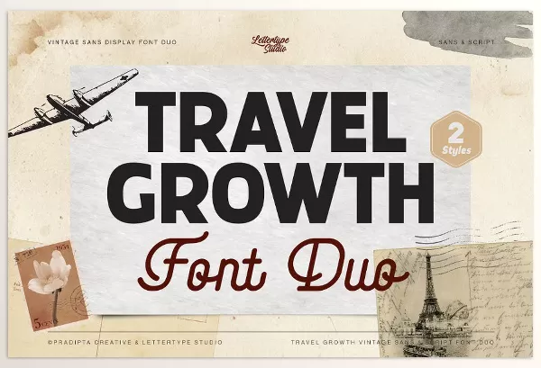 Font – Travel Growth Vintage Font Duo by Lettertype Studio – Download