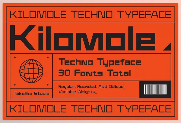 Font – Kilomole Techno Typeface by takoliko – Download