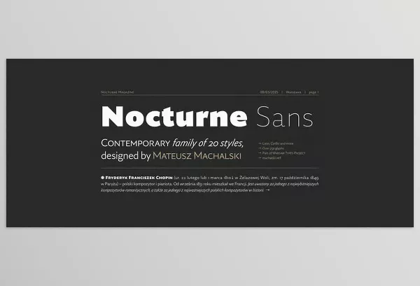 Font – Nocturne Sans Font Family by Machalski – Download