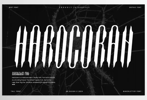 Font – Hardcoran Artdeco and Blackletter by QR Design Studio – Download