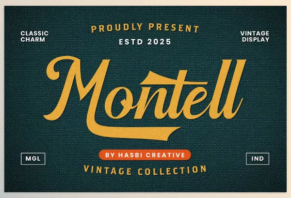 Font – Montell Vintage Script by Hasbi Creative – Download