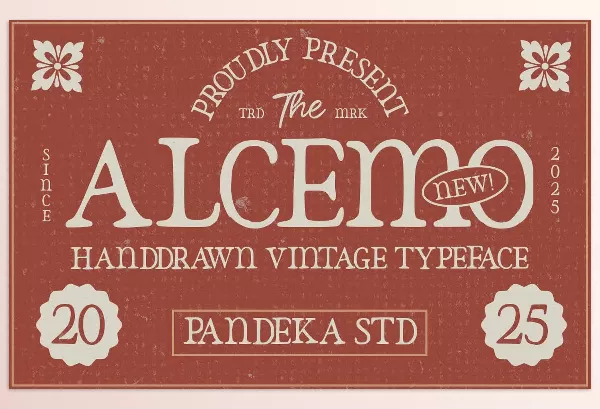 Font – Alcemo Hand-Drawn Vintage Serif by Pandeka Studio – Download