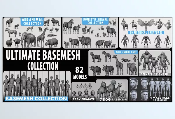 Blender Addon – Ultimate Basemesh Collection by Tashi – Download