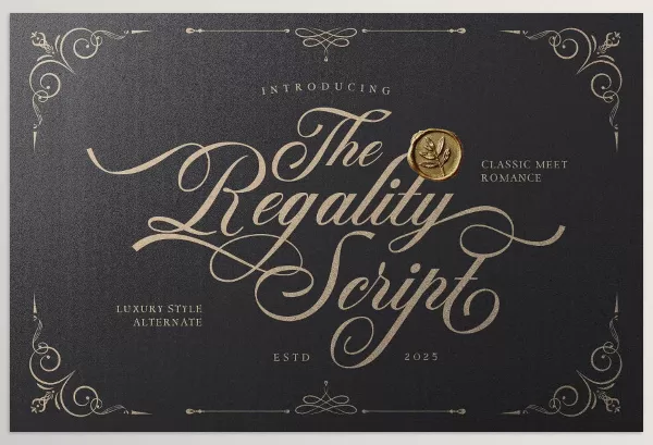 Font – Regality Luxury Romance Script by Bale Type – Download